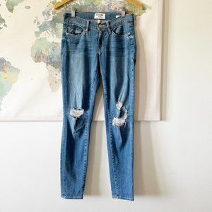 Frame Denim Size 25 Jeans Le Skinny De Jeanne Laurel Wash Light Distressed